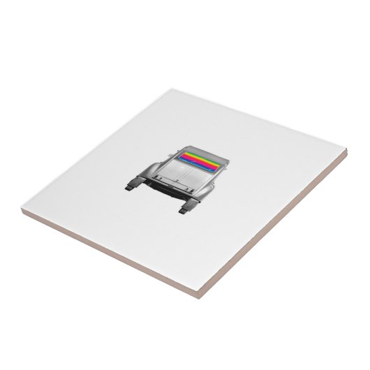 Auto's en regenboog tegeltje (Zijkant)