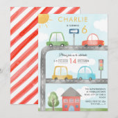 Auto's en Road Transport Boy's Birthday Kaart (Voorkant / Achterkant)