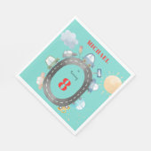 Auto's en voertuigen op de weg jongen verjaardag servet (Hoek)