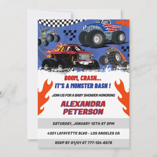 Auto's en vrachtwagens baby zwangerschap Boom Cras Kaart (Voorkant)