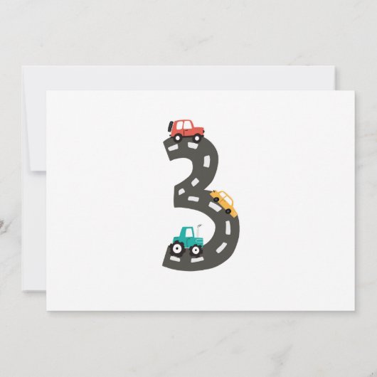 Auto's en vrachtwagens Stadsvervoer Derde Verjaard Kaart (Achterkant)