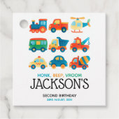 Auto's en vrachtwagens Verjaardag Bedankjes Labels (Voorkant)