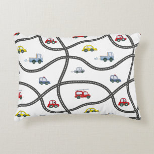 Auto's en wegen Jongens slaapkamer decor Accent Kussen