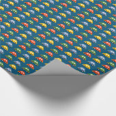 Auto's in blauw inpakpapier (Hoek)