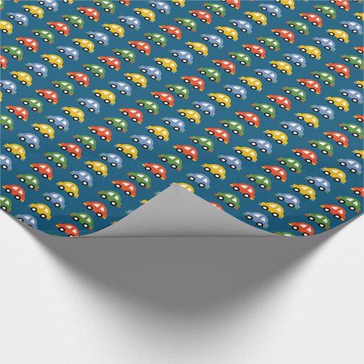 Auto's in blauw inpakpapier (Hoek)