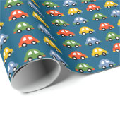 Auto's in blauw inpakpapier (Rol Hoek)