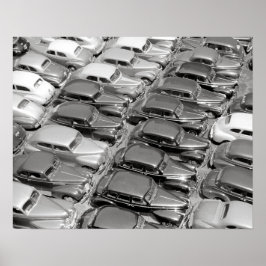 Auto's in Chicago, 1941. Oude foto Poster