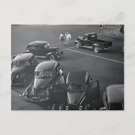 Auto's in het centrum, 1942 briefkaart (Voorkant)