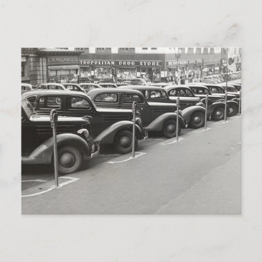 Auto's in Omaha, 1938 Briefkaart (Voorkant)