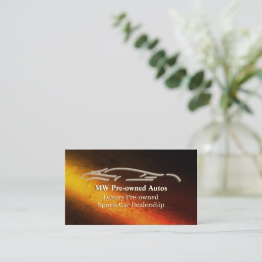 Auto's in voorbezit, luxe logo voor goudsport visitekaartje (Staand voorkant)