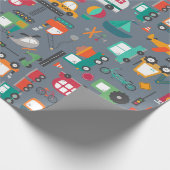 Auto's Kinderen vrachtwagens Cadeaupapier (Hoek)