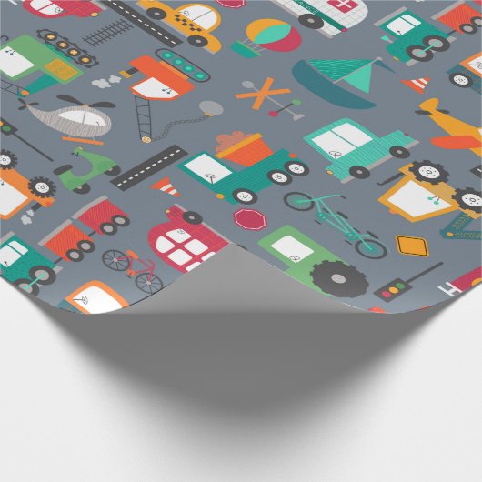 Auto's Kinderen vrachtwagens Cadeaupapier (Hoek)