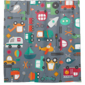 Auto's Kinderen vrachtwagens  Douchegordijn (Voorkant)