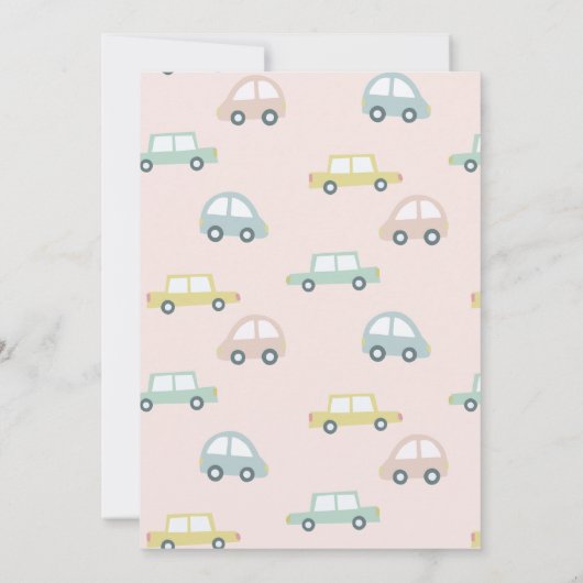 Auto's met ballonnen Roze Meisje Drive-by Verjaard Kaart (Achterkant)
