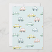 Auto's met Balloons Blue Boy Drive-by Baby shower Kaart (Achterkant)