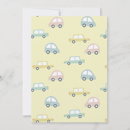 Auto's met Balloons Yellow Drive-by Baby shower Kaart (Achterkant)