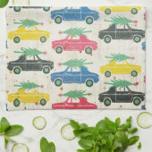 Auto's met bomen op topleetjes met topleetjes theedoek (Gevouwen)