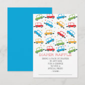 Auto's Oh Boy Baby shower Luier Raffle ticket Kaart (Voorkant / Achterkant)