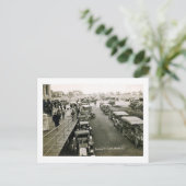 Auto's op een drukke zondag, Long Beach, NY Vintag Briefkaart (Staand voorkant)