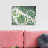 Auto's op weg Vogeloog uitzicht Canvas Afdruk (Insitu (Woonkamer))