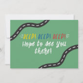 Auto's op Wegen 1e Verjaardag Uitnodiging (Achterkant)