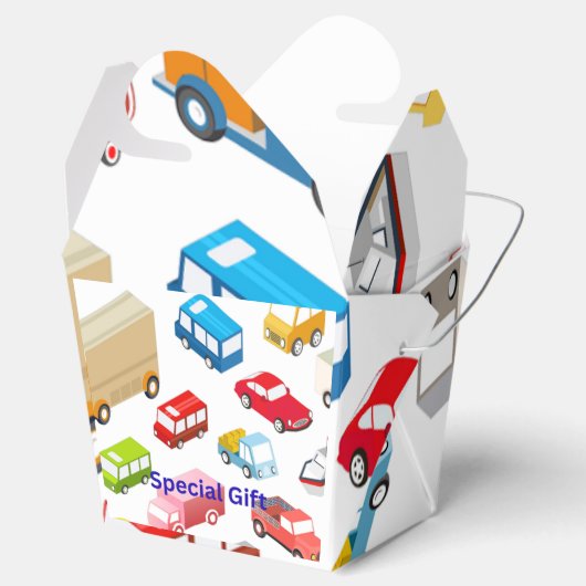 Auto's Papieren Cadeaudoos voor kinderen Bedankdoosjes (Geopend)