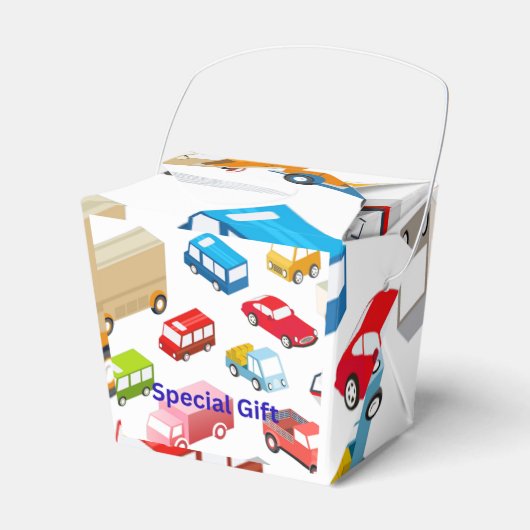 Auto's Papieren Cadeaudoos voor kinderen Bedankdoosjes (Voorkant Zijde)