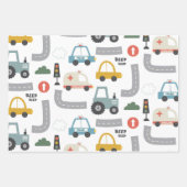 Auto's Patroon kids Inpakpapier Vel (Voorkant)