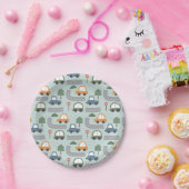 Auto's Patroon kinder Papieren Bordje (Feest)