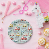 Auto's Patroon kinder Papieren Bordje (Feest)
