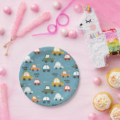 Auto's Patroon kinder Papieren Bordje (Feest)