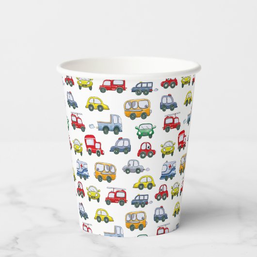 Auto's Patroon Papieren beker (Achterkant)