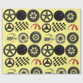 Auto's racen en autosport liefhebbers voor hem cadeaupapier (Vlak)