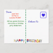 Auto's Rood Blauw Groene Jongen Verjaardag Uitnodi Uitnodiging Briefkaart (Achterkant)