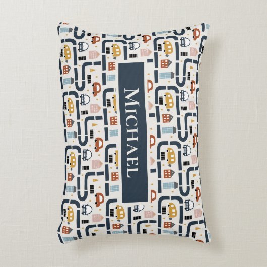 Auto's thema 2 gepersonaliseerd accent kussen (Voorkant(Verticaal))