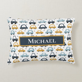 Auto's thema 3 gepersonaliseerd accent kussen