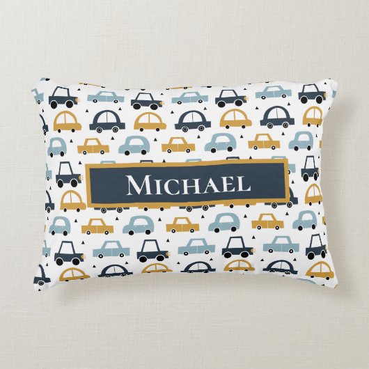 Auto's thema 3 gepersonaliseerd accent kussen (Voorkant)