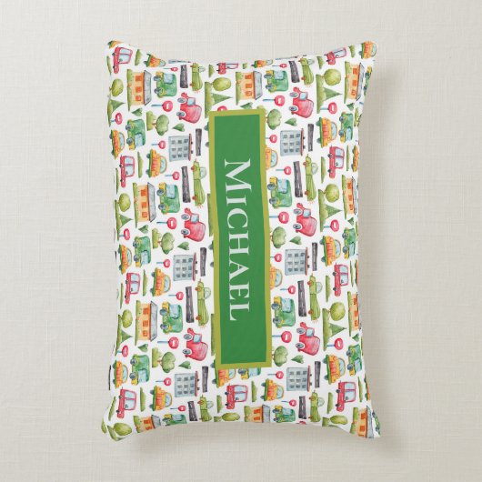 Auto's thema gepersonaliseerd accent kussen (Voorkant(Verticaal))