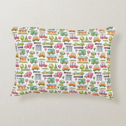 Auto's thema gepersonaliseerd accent kussen (Achterkant)