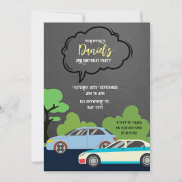 Auto's Thema Verjaardagsfeestje Kaart