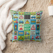 🚗🚚 Auto's & Trucks Kinderen Patroon Cozy Decor C Kussen (Deken)