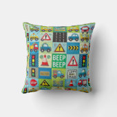 🚗🚚 Auto's & Trucks Kinderen Patroon Cozy Decor C Kussen (Achterkant)