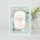 Auto's Verjaardagsfeest Uitnodiging (Staand voorkant)