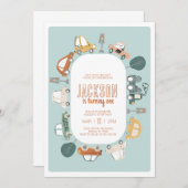 Auto's Verjaardagsfeest Uitnodiging (Voorkant / Achterkant)