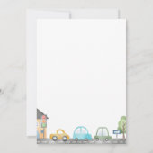 Auto's Verjaardagsfeest Uitnodiging Vervoer Thema (Achterkant)