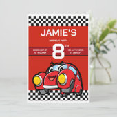 auto's verjaardagsuitnodiging kaart (Staand voorkant)