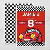 auto's verjaardagsuitnodiging kaart (Voorkant / Achterkant)