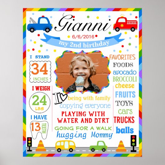 Auto's Vervoer Eerste zeemijlbord poster (Voorkant)