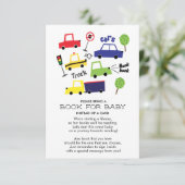 Auto's & Vrachtwagens Baby shower Boek voor Baby K Kaart (Staand voorkant)