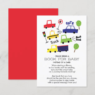 Auto's & Vrachtwagens Baby shower Boek voor Baby K Kaart